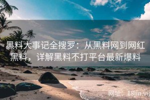 黑料大事记全搜罗：从黑料网到网红黑料，详解黑料不打平台最新爆料
