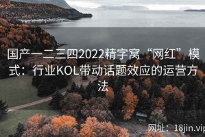 国产一二三四2022精字窝“网红”模式：行业KOL带动话题效应的运营方法
