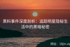 黑料事件深度剖析：追踪明星隐秘生活中的黑暗秘密