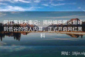 网红黑料大事记：揭秘娱乐圈从巅峰到低谷的惊人内幕，正式开启网红黑料