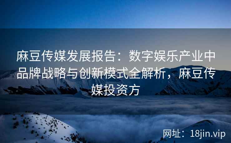 麻豆传媒发展报告：数字娱乐产业中品牌战略与创新模式全解析，麻豆传媒投资方
