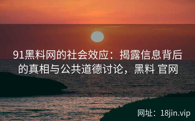 91黑料网的社会效应：揭露信息背后的真相与公共道德讨论，黑料 官网