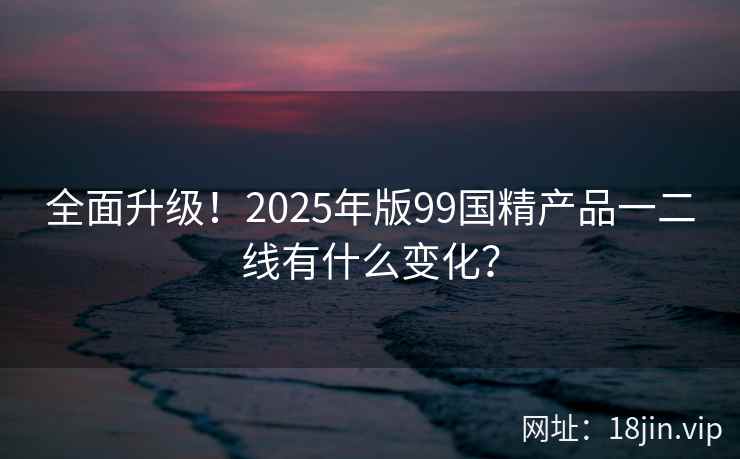 全面升级！2025年版99国精产品一二线有什么变化？