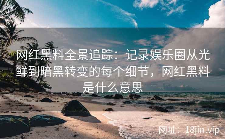 网红黑料全景追踪：记录娱乐圈从光鲜到暗黑转变的每个细节，网红黑料是什么意思
